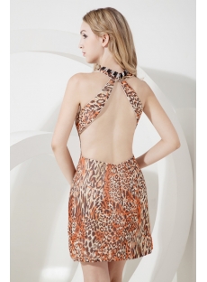 Backless Sexy Leopard Homecoming Dress