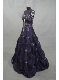 Ball Gown Floor-Length Taffeta Quinceanera Dress With Embroidered Beading 02982