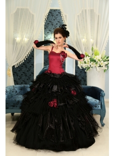 Ball-Gown One-Shoulder Floor-Length Organza Quinceanera Dress H-114