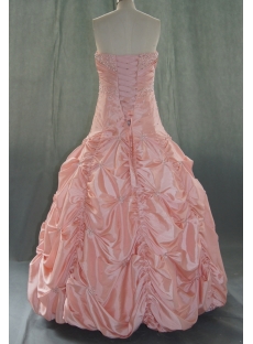 Ball Gown Princess Bateau Strapless Floor-Length Taffeta Quinceanera Dress 06334