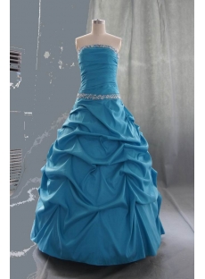 Ball Gown Princess Bateau Strapless Long / Floor-Length Taffeta Quinceanera Dress 05551
