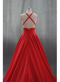 Ball Gown Princess Halter V-Neck Taffeta Wedding Dress 05019