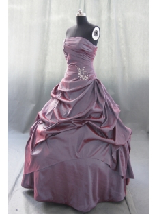 Ball Gown Princess Strapless Floor-Length Taffeta Quinceanera Dress 05434