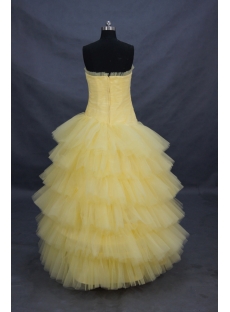 Ball Gown Princess Strapless Long / Floor-Length Satin Organza Quinceanera Dress 00596