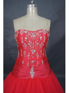 Ball Gown Princess Strapless Long / Floor-Length Taffeta Quinceanera Dress 01353