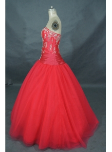 Ball Gown Princess Strapless Long / Floor-Length Taffeta Quinceanera Dress 01353