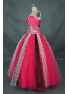 Ball Gown Princess Strapless Long / Floor-Length Taffeta Tulle Quinceanera Dress 01314
