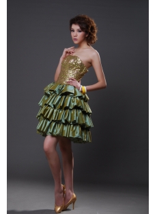 Ball Gown Princess Strapless Short / Mini Taffeta Quinceanera Dress 8808