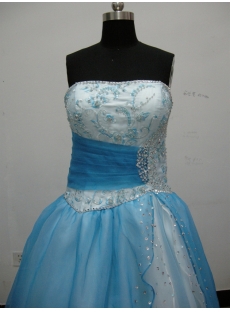 Ball Gown Princess Strapless Sweetheart Long / Floor-Length Satin Organza Quinceanera Dress 3801