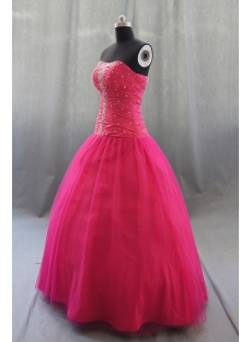 Ball Gown Princess Strapless Sweetheart Long Floor-Length Taffeta Tulle Quinceanera Dress 05441