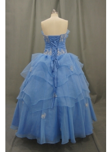 Ball Gown Strapless Pleated Flowers Ruffles Elastic Organza Quinceaneta Dresses 05429