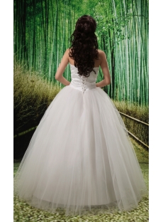 Ball-Gown Strapless Satin  Tulle Wedding Dress With Embroidery Beadwork Flower(s)
