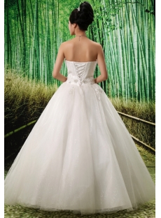 Ball-Gown Strapless Satin Tulle Wedding Dress With Ruffle Lace Beadwork