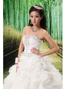 Ball-Gown Sweetheart Chapel Train Organza Satin Wedding Dress With Ruffle Beadwork Sequins