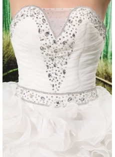 Ball-Gown Sweetheart Chapel Train Organza Satin Wedding Dress With Ruffle Beadwork Sequins