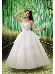 Ball-Gown Sweetheart Court Train Satin Tulle Wedding Dress With Ruffle Lace Beadwork 