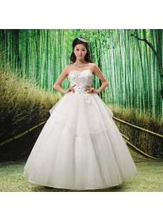 Ball-Gown Sweetheart Court Train Satin Tulle Wedding Dress With Ruffle Lace Beadwork 