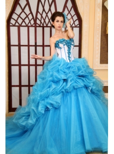 Ball-Gown Sweetheart Floor-Length Organza Quinceanera Dress With Embroidered Ruffle H-148