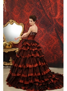 Ball-Gown Sweetheart Floor-Length Organza  Taffeta Quinceanera Dress With Beading H-122