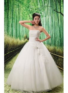 Ball-Gown Sweetheart Floor-Length Satin Tulle Wedding Dress With Ruffle Sashes Beadwork