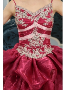 Ball-Gown V-neck Floor-Length Organza Quinceanera Dress With Ruffle Lace Beading Sequins H-134