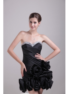 Black Floral Short Sweetheart Sweet 16 Dress 1356