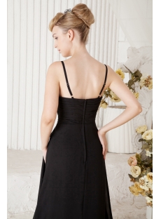 Black Long Formal Evening Gown with Spaghetti Straps