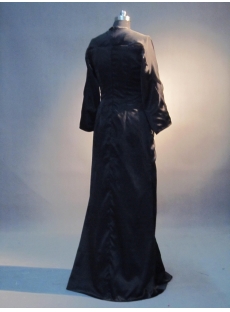 Black Modest 3/4 Long Sleeves Mother of Bride Gown IMG_3516