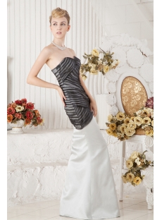 Black and Ivory Sheath Bridesmaid Dress
