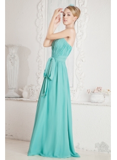 Blue Simple Plus Size Prom Dress with Slit