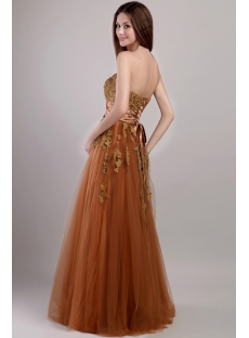 Brown Long Cheap Quinceanera Dress with Corset 2091