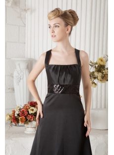 Cheap Black Straps Long Vintage Evening Dress