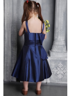 Cheap Navy Blue Taffeta Flower Girl Gown 2564