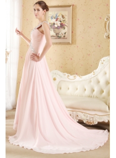 Cheap Pink Luxurious Plus Size Evening Gown with Train