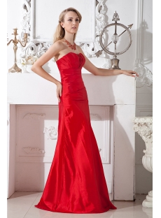 Cherry Long Red Bridesmaid Gown Inexpensive