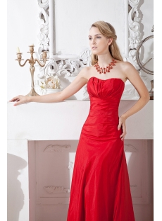 Cherry Long Red Bridesmaid Gown Inexpensive