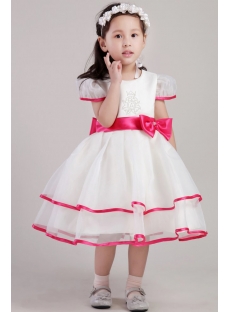 Colorful Flower Girl Dresses with Cap Sleeves 2400