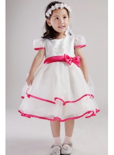 Colorful Flower Girl Dresses with Cap Sleeves 2400