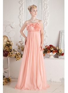 Coral Romantic Empire Prom Dress for Maternity