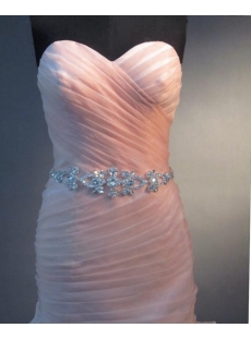 Coral pink Mermaid Trumpet Floor-Length Satin Organza Wedding Dress 4843