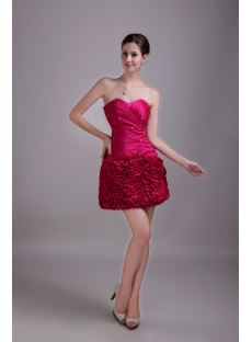 Cute Fuchsia Short Sweet 16 Dress with Drop Waist 1294