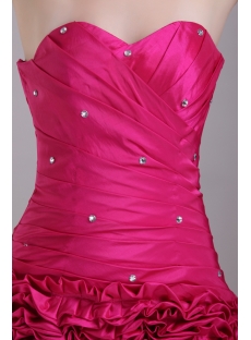 Cute Fuchsia Short Sweet 16 Dress with Drop Waist 1294