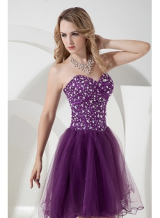 Cute Grape Cocktail Dress with Sweetheart