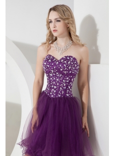 Cute Grape Cocktail Dress with Sweetheart