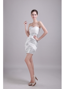 Cute White with Silver Short Homecoming Dress 1201
