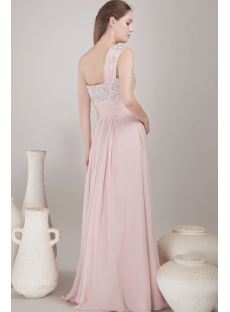 Dusty Rose Long Chiffon Empire Prom Dress for Plus Size