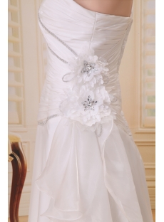 Empire One-Shoulder Floor-Length Chiffon Wedding Dress With Ruffle Flower(s) F-060