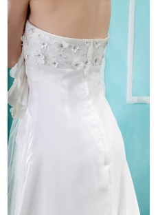 Ivory Strapless Floor-Length Chiffon Maternity Bridal Dress