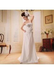 Empire Sweetheart Court Train Chiffon Wedding Dress With Ruffle
