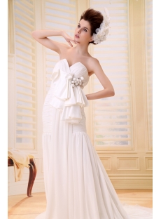 Empire Sweetheart Floor-Length Chiffon Wedding Dress With Ruffle Beadwork 